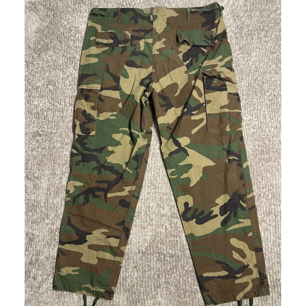 US Military BDU Pants Trousers Woodland Camo Vanguard Large Reg